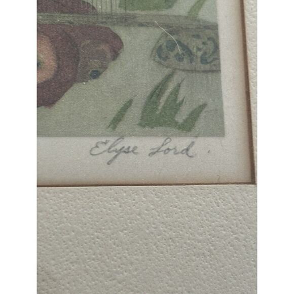 Elyse Ashe Lord Pencil signed etching “Concert”Framed Matted Antique - Picture 6 of 9